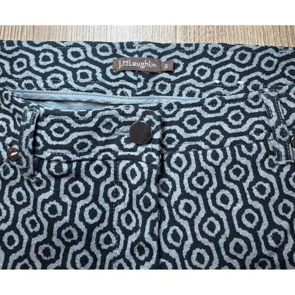 J.McLaughlin Pants Printed Pull On Stretch Zipper Womens 6 Casual Preppy Office - Picture 6 of 15
